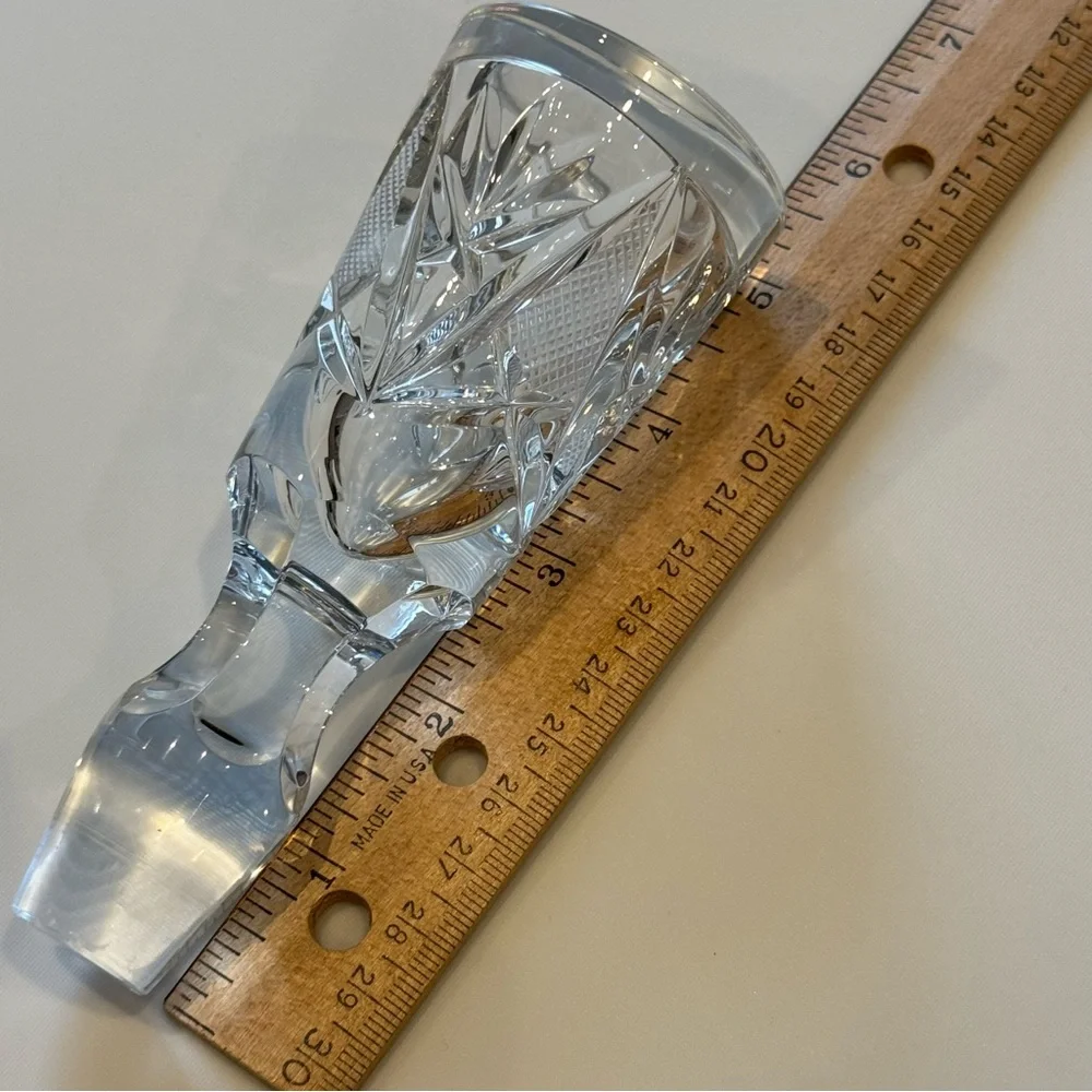 Vintage Bell shaped SOLID Crystal Glass Decanter STOPPER 5” long